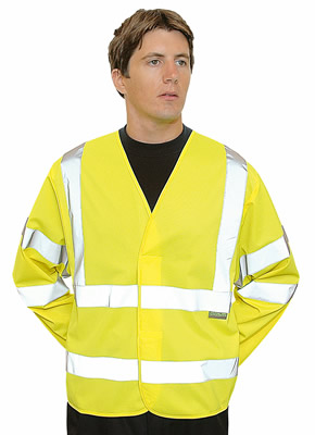 Yellow High Visibility Waistcoat with Sleeves